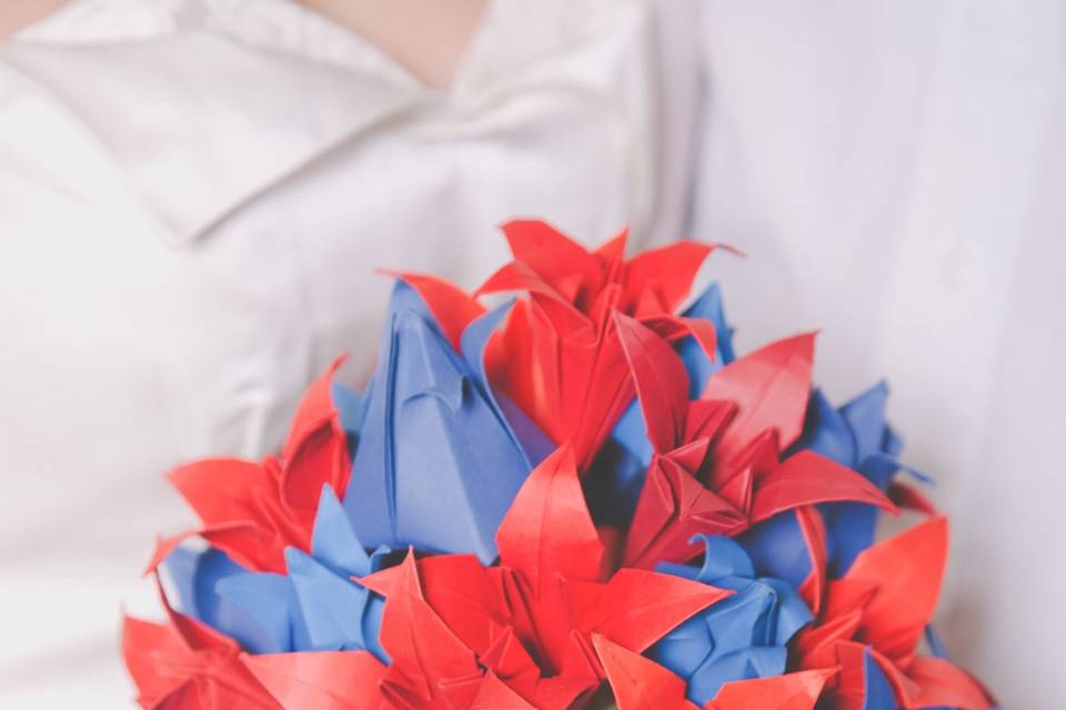 Red and blue bouquet