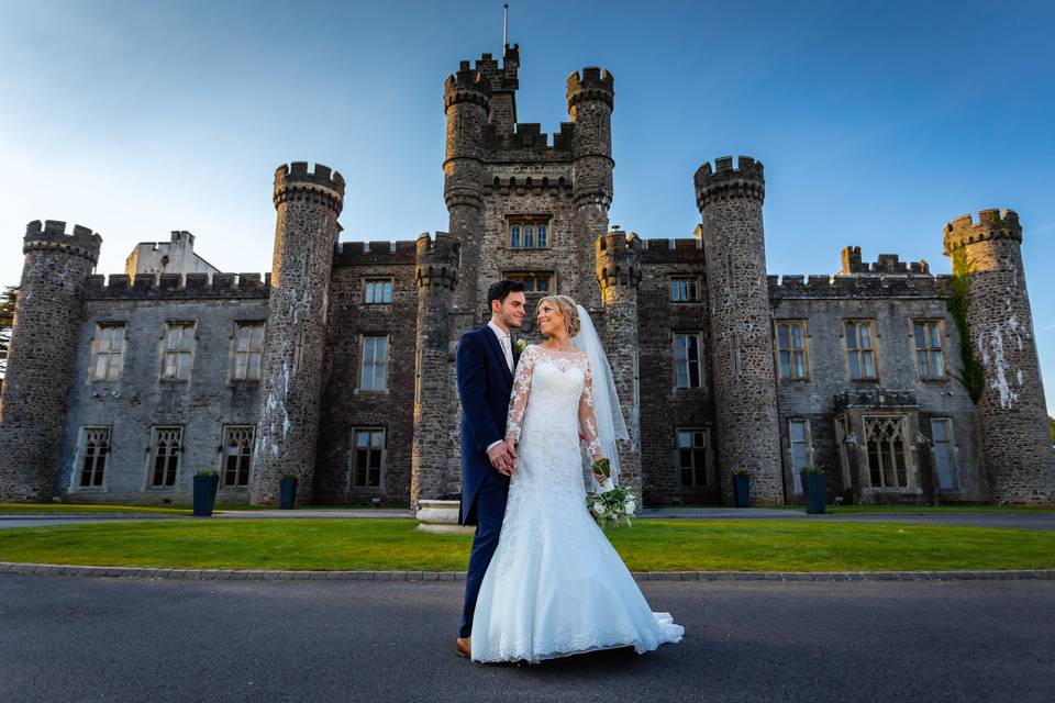 Newlyweds at Hensol Castle