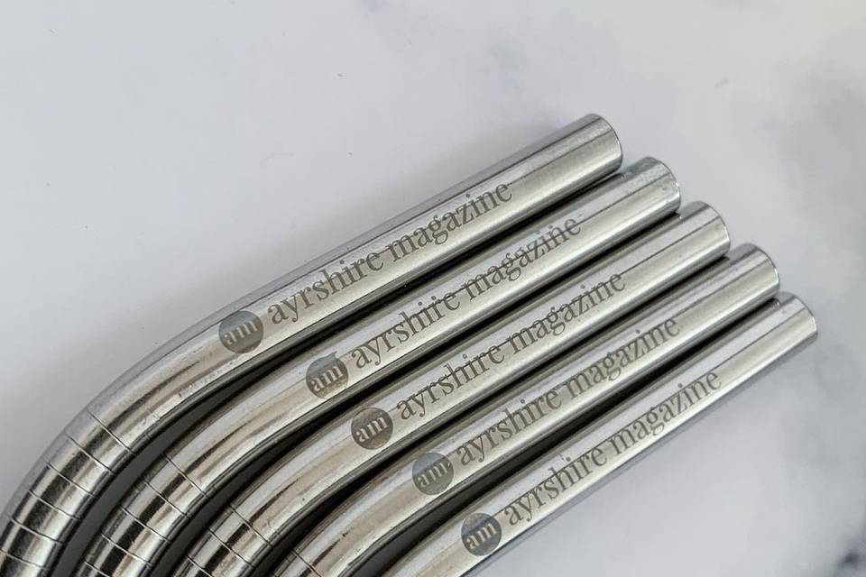 Silver branded straws