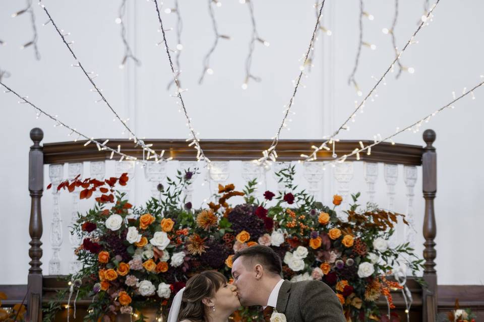 First Kiss in Wedding Ceremony