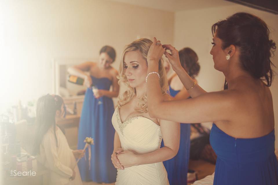 Bride prepares