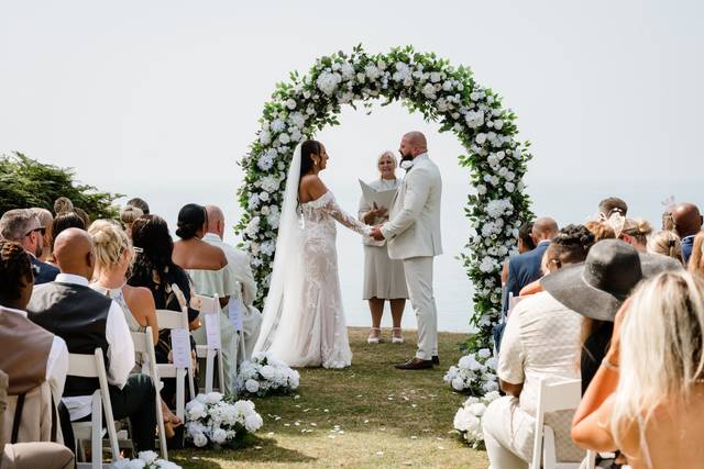 Ceremony on lawn