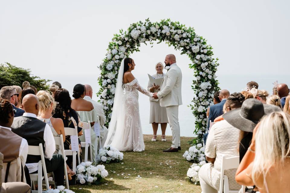 Ceremony on lawn