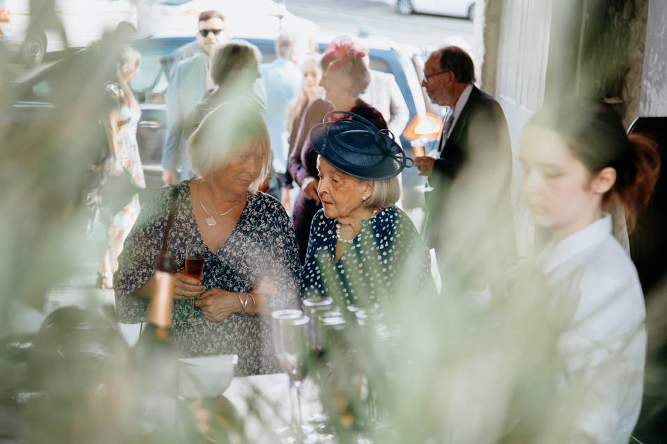 Mingling at the reception