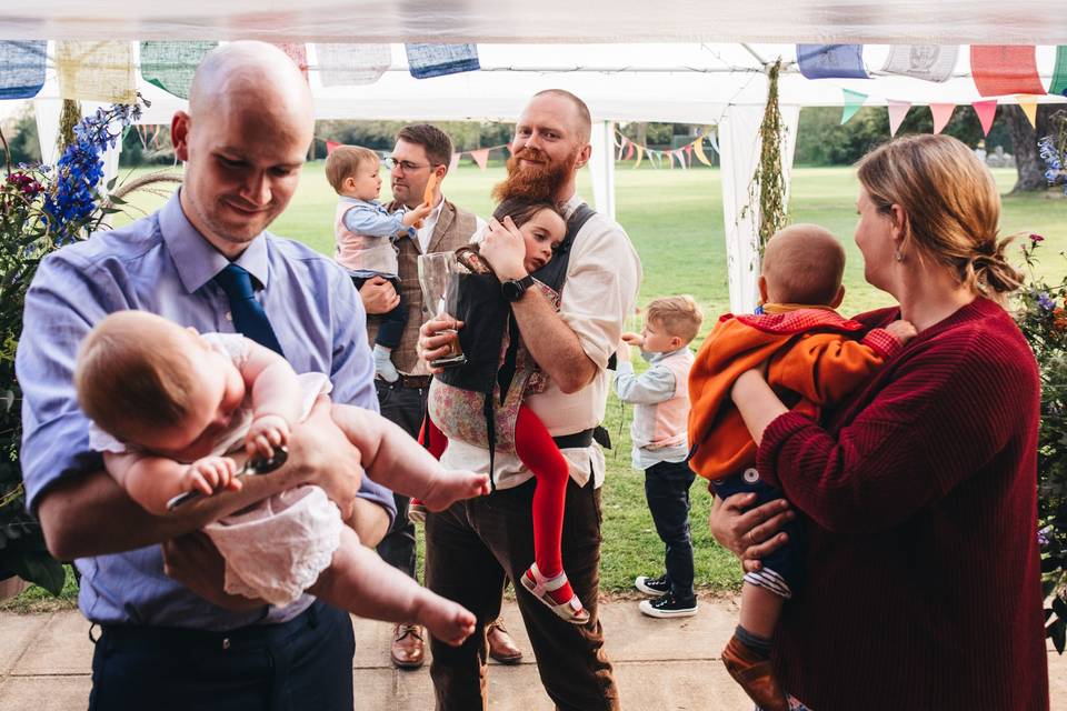 Kids outside during speeches