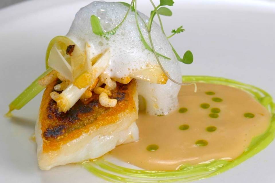 Cod Satay, Leek, Lime Foam