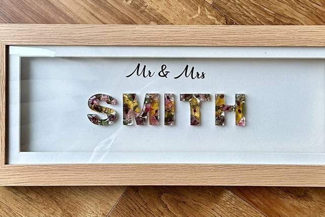 16x6 inch names frames