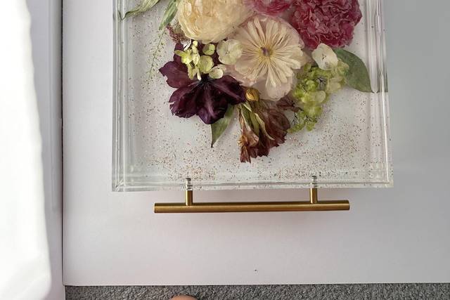 16x11 tray with gold handles