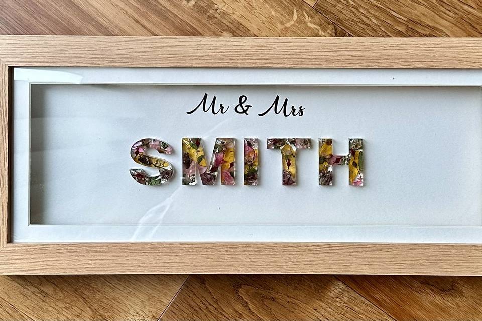 16x6 inch names frames