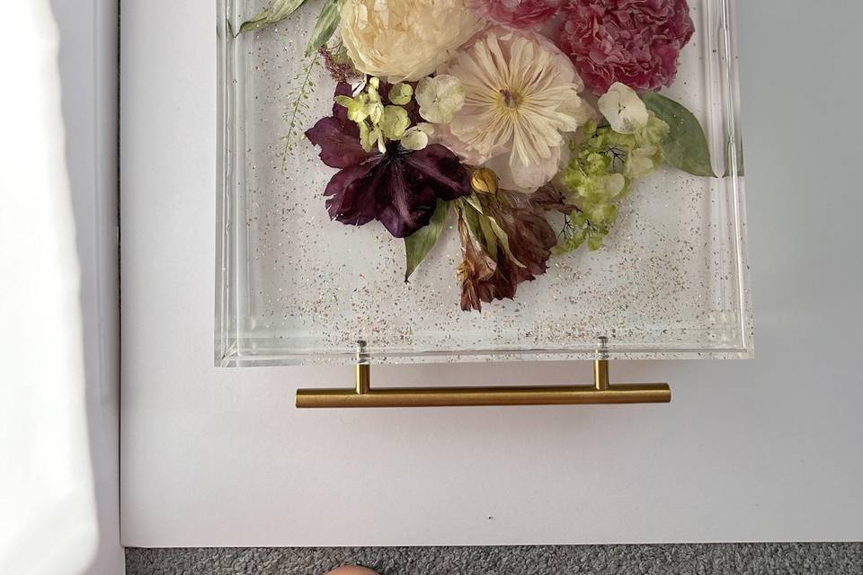 16x11 tray with gold handles