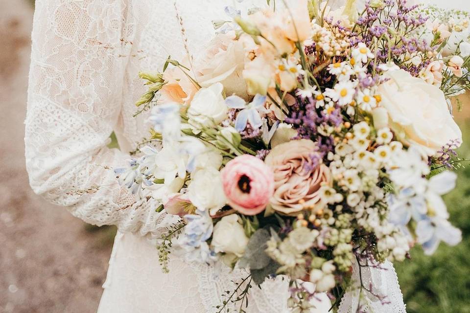 Bride with bridal bouquet