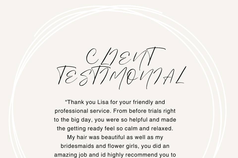 Client testimonial