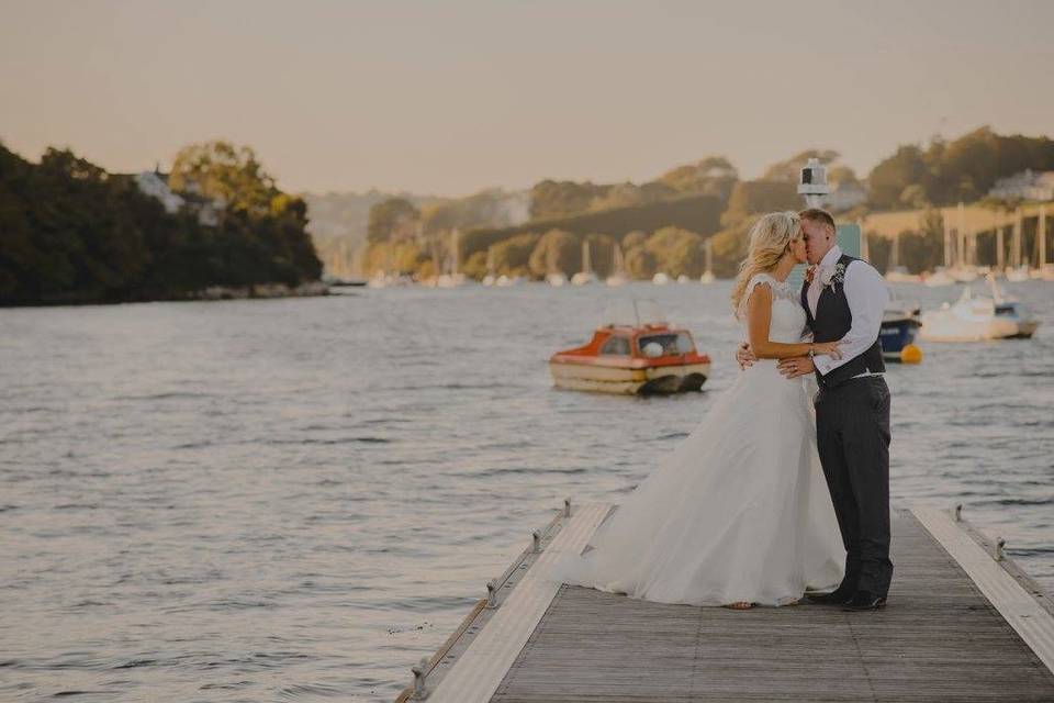 On the pontoons