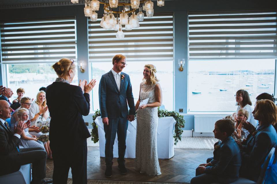 Small, intimate weddings are held in our Sundeck