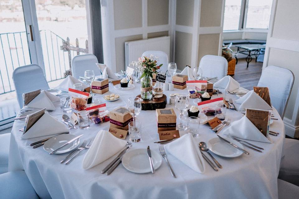 Beautiful table settings in our Riverbank Suite