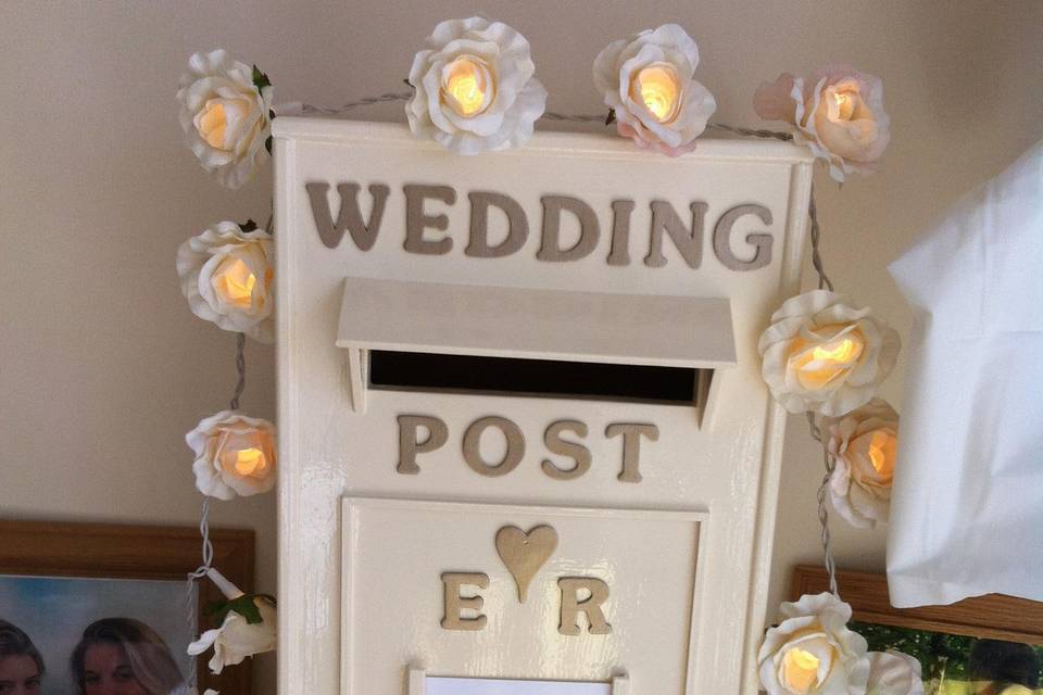 Ivory post box at a wedding
