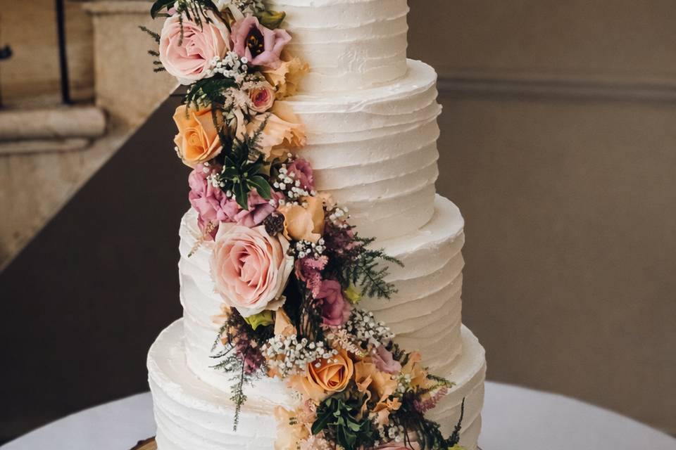 Rustic Floral Cascade Cake
