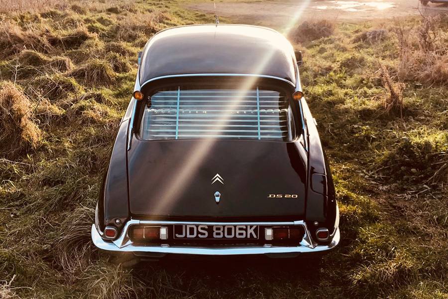 White beetle wedding car