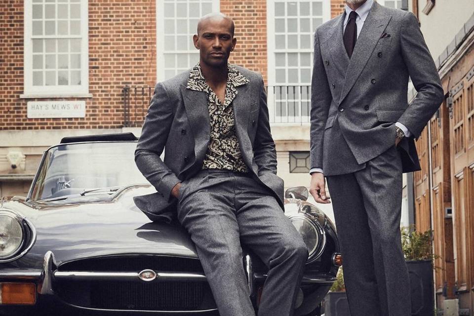 Looking dapper next to E-type