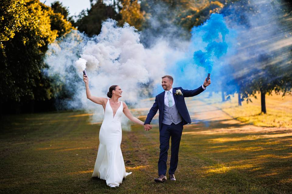 Bride and Groom Smoke Bombs