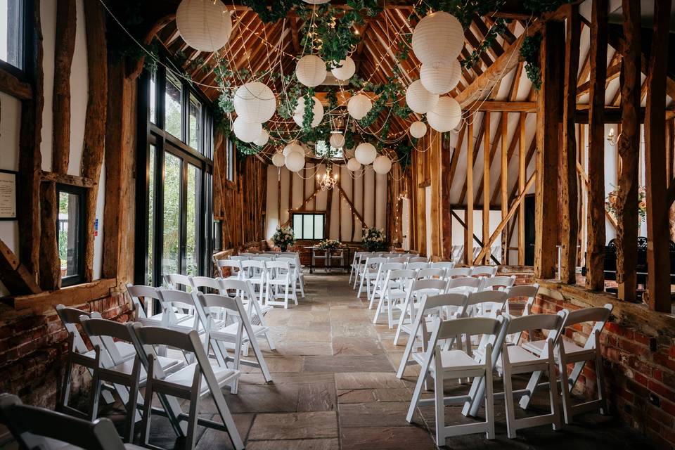 Wedding barn interior