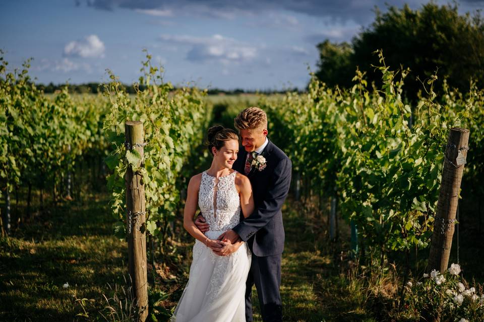 Couple in vineyard