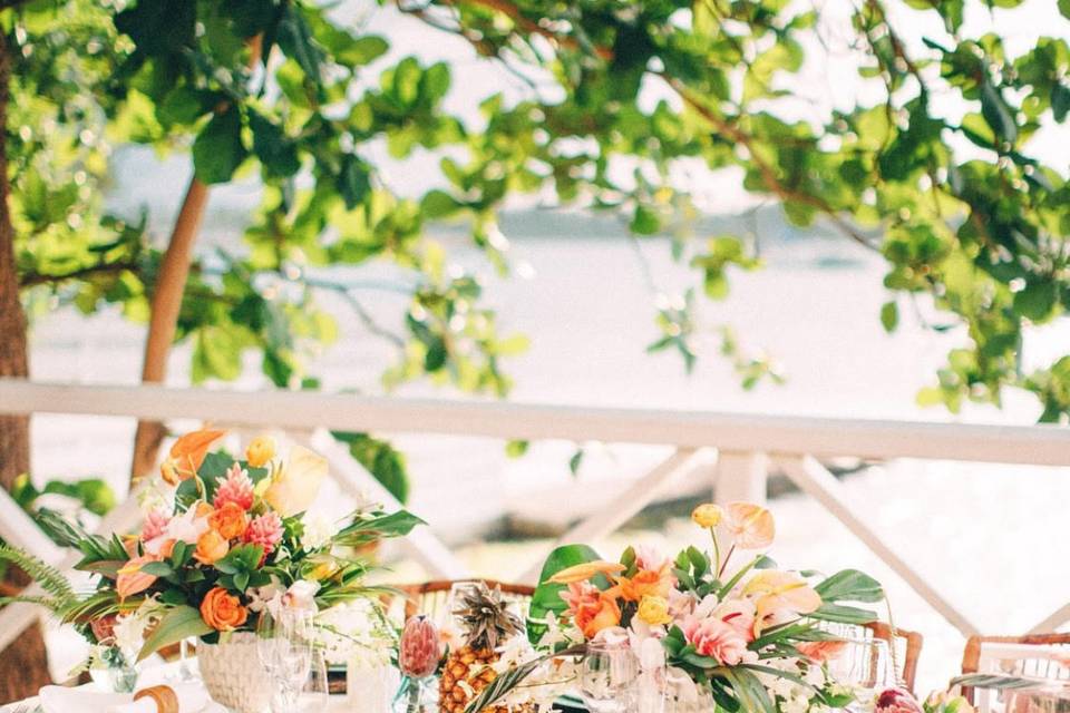 Tropical themed reception