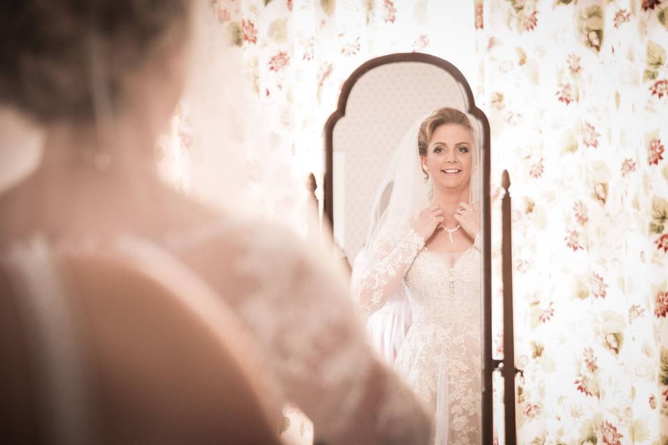 Bride's reflection