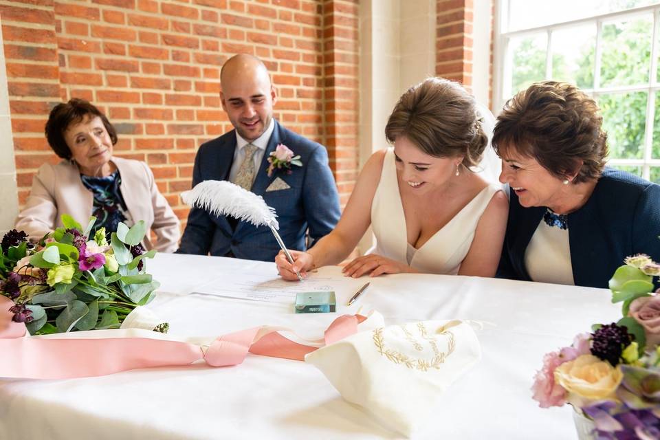 Signing the register