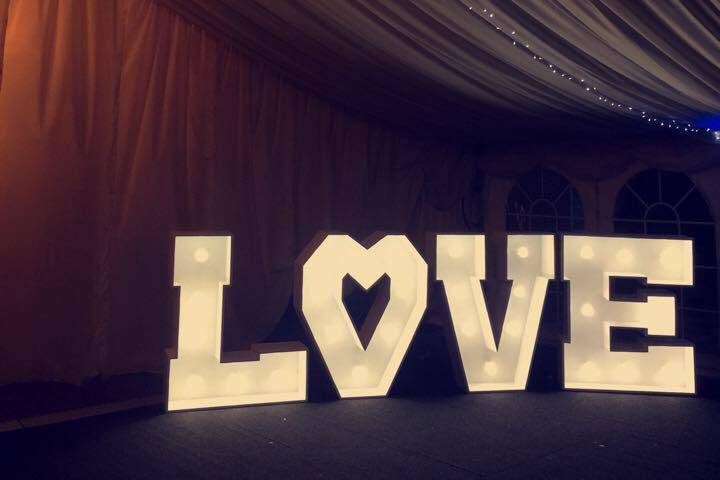 Giant Light Up Love Letters