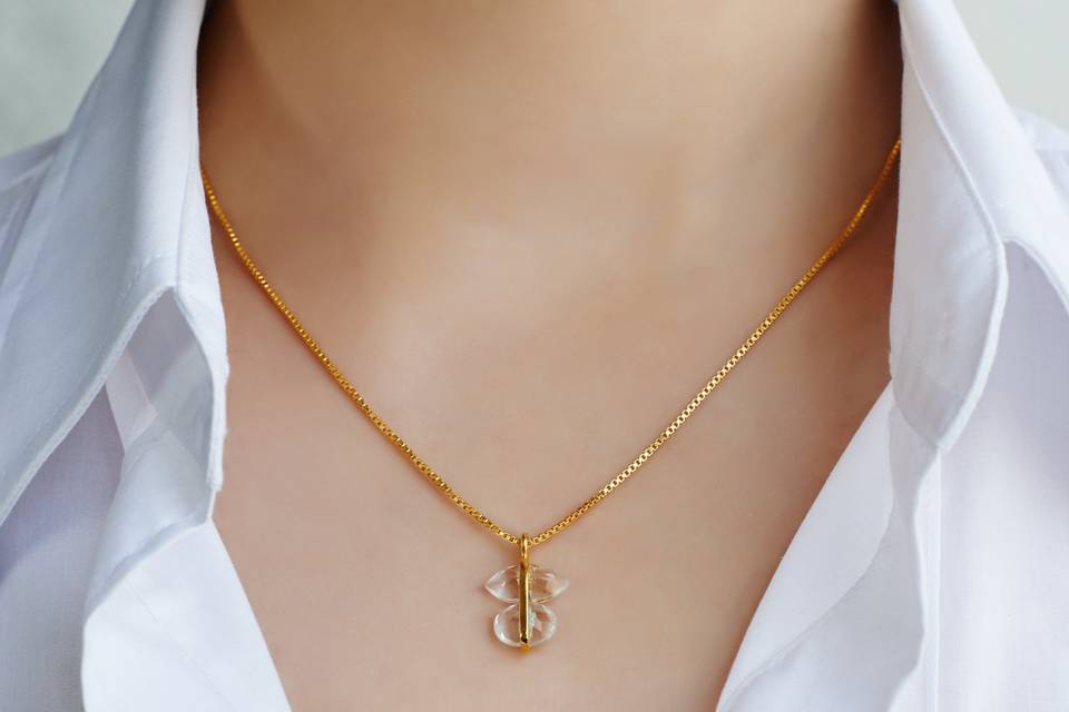 Crystal Gold Parcel Necklace