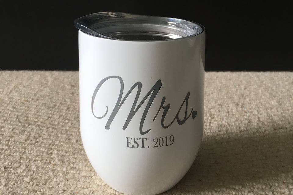 Mrs Est 201X Wine Tumbler
