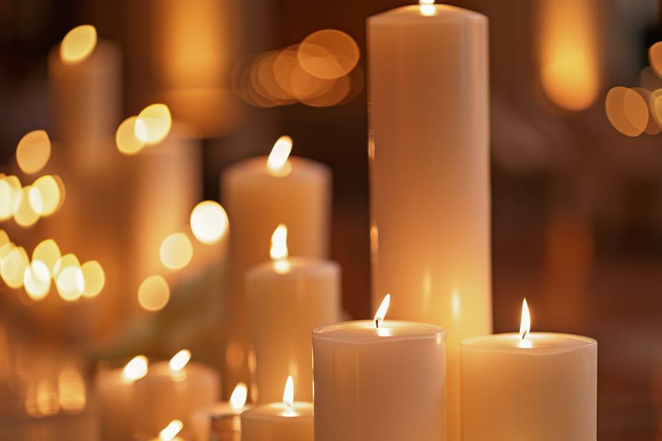 Variety of pillar candles