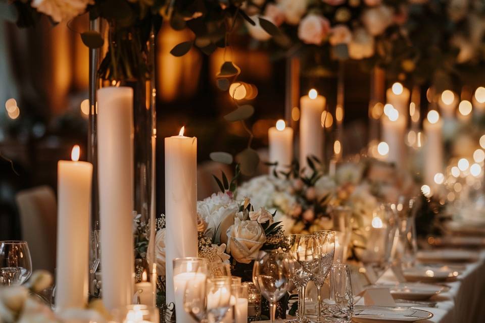 Tall centrepiece candles