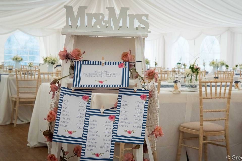 Table Plan idea in our marquee