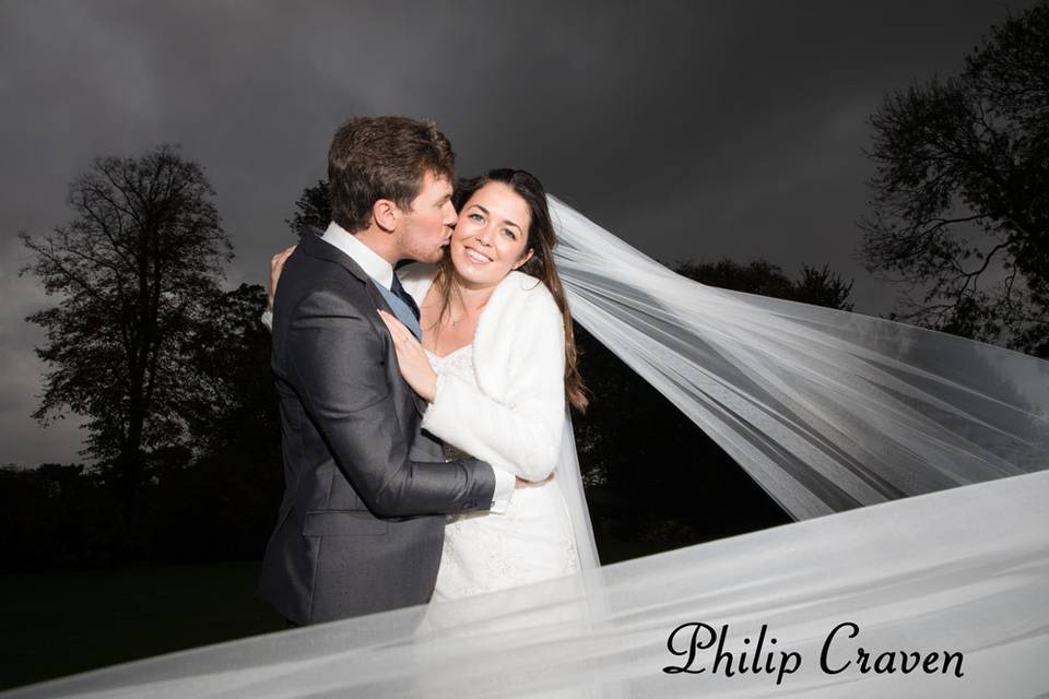 Bride and Groom, Veil Shot