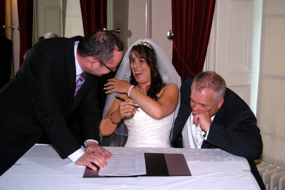 Signing the register