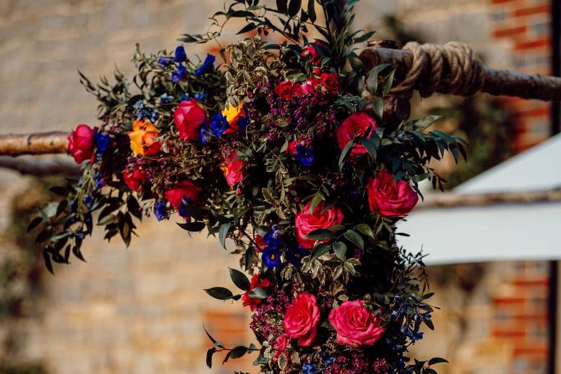 Bright flower chuppah