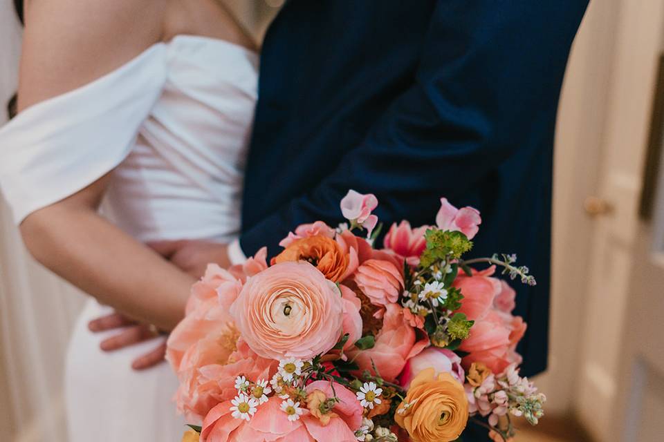 Peony peach bouquet