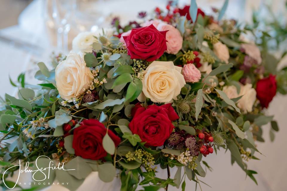 Christmas wedding top table