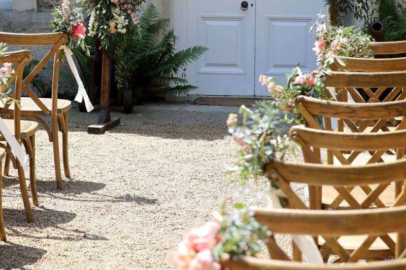 Summer wedding arch