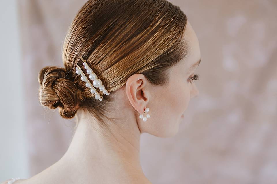 Bridal sleek bun