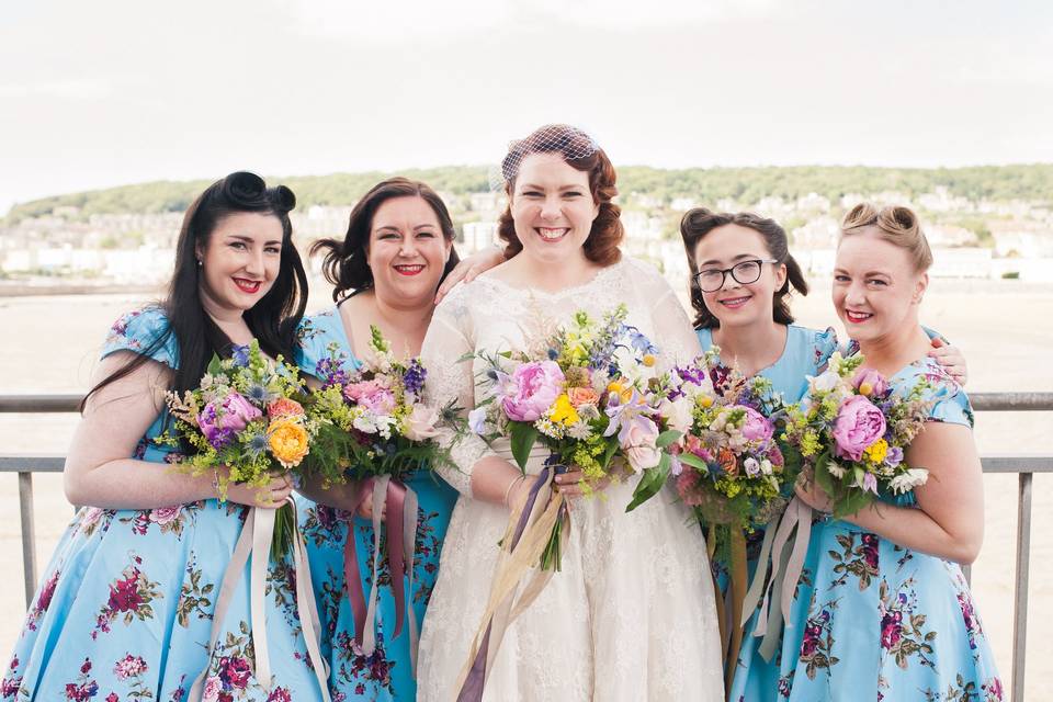 Bride and her Bridesmaids