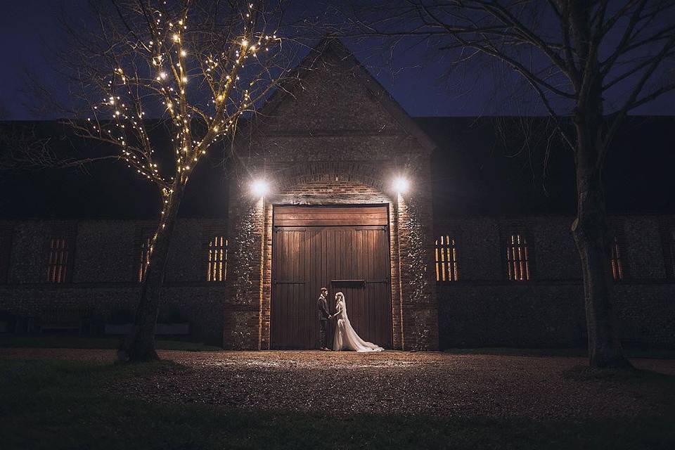 The barn at night