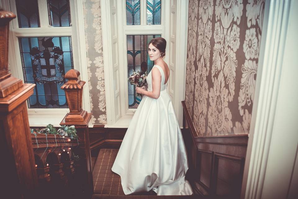 Bride on the staircase