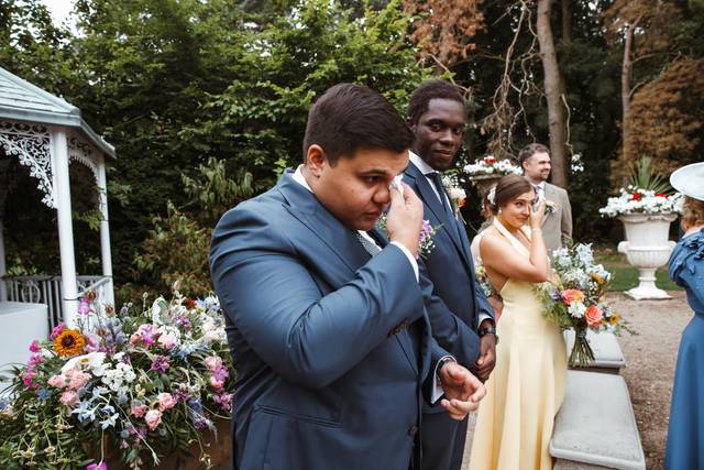 Emotional groom moment