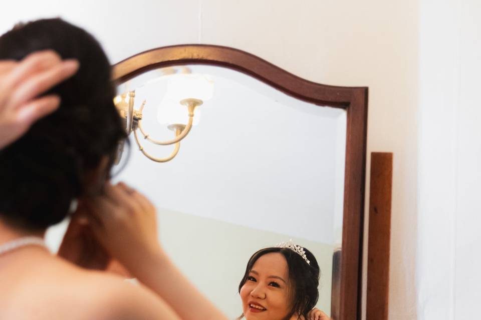 Bride getting ready