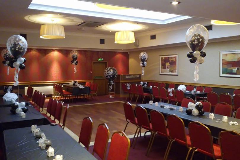 Balloons and hall setup