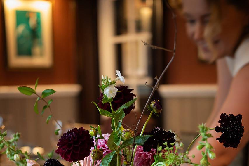 Table centrepiece flowers
