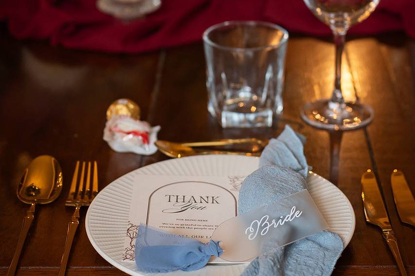 Wedding dinner styling